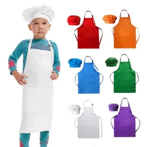 6 Pack Kids Chef Hat and Apron for Cooking, Children Kids Apron for Girls Boy... - Picture 1 of 6