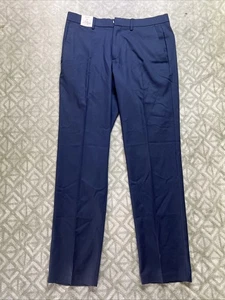 Pantalone Kenneth Cole Reaction uomo 34x32 blu elasticizzato slim fit nuovo con etichette - Foto 1 di 11