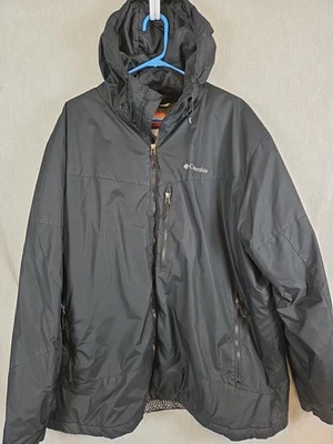Chaqueta Abrigo Columbia Thermal Coil Negra Para Hombres 2XL Con Capucha Senderismo Aire Libre Aislada Foto 1 de 4