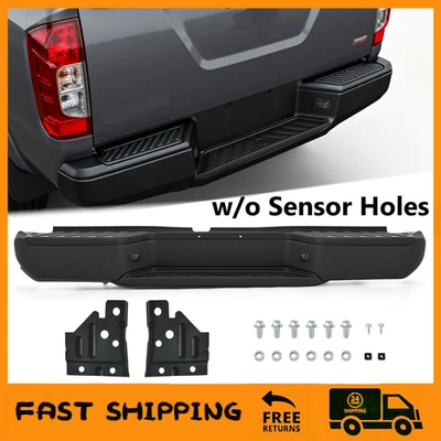 Черный стальной задний бампер для 2005-2021 Nissan Frontier без отверстий датчика 21 - Изображение 1 из 4