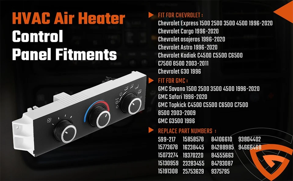 Módulo de control climático HVAC 599-217 para GMC Savana Chevrolet Express 2500 - EE. UU. Foto 1 de 4