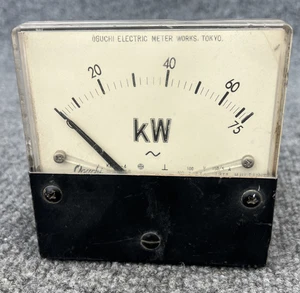 Oguchi Electric 0-75 Kilowatt Meter Panel Mount Used - Picture 1 of 13