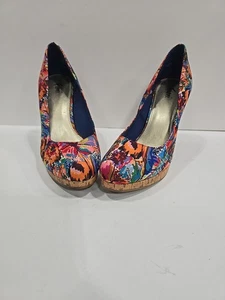 Fioni Damen Blumen Stiletto Pumps Kork Plateau Absatz 6 1/2" gebraucht neuwertig kostenloser Versand - Bild 1 von 8