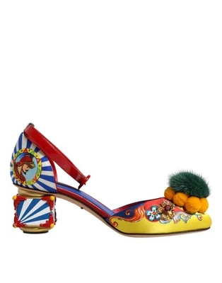 Dolce&Gabbana Women Multicolor Sandals Silk Carretto Ankle Strap Shoes EUR 36.5 - Image 1 of 4