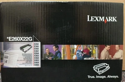 Tambor negro original Lexmark E260 E360 E460 E462 X264 X363 X463 E260X22G Foto 1 de 3