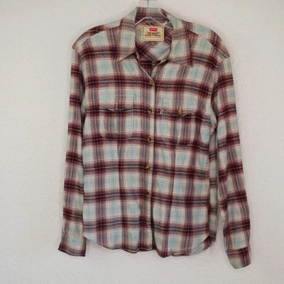 De Colección Levi's Jeanswear para Mujer Camisa Occidental M Roja Abotonada Manga Larga Foto 1 de 4