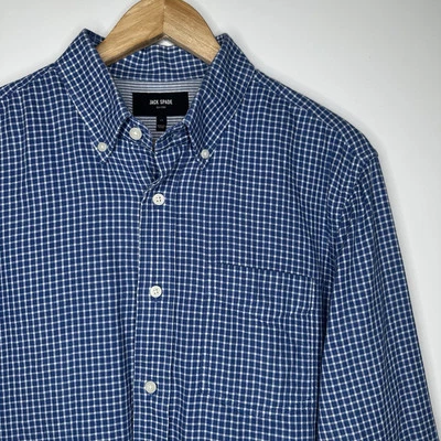 Jack Spade Blue Check Button Down Shirt Size Large - Image 1 of 4