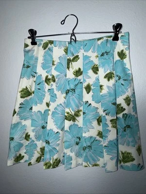 Falda Delantera Plisada Azul Floral United Color de Benetton Talla EU 38 Resort Foto 1 de 4