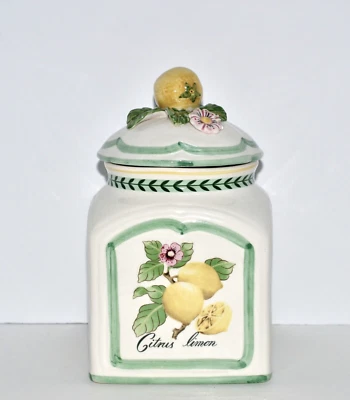 *DEFECTOS* Dije de jardín francés Villeroy & Boch * BOTE PEQUEÑO * Limones, 9 1/8" Foto 1 de 4
