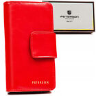 Large women's ecological leather wallet with snap and zipper closure - Peterson