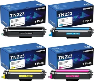 TN223 BK/C/M/Y TN 223 TN-223: Toner Cartridge Compatible Replacement for Brother - Picture 1 of 6
