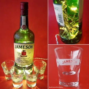 Jameson Irish Whiskey 1-Liter Bottle Table Lamp + 4 1.5 Oz Logo Shot Glasses - Picture 1 of 19