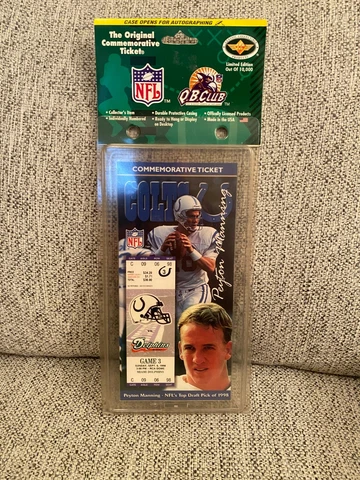 PEYTON MANNING 1998 COMMEMORATIVE TICKET FIRST NFL GAME INDIANAPOLIS COLTS Cover