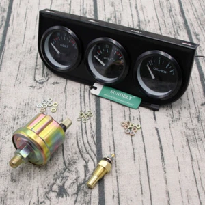 2"/52mm Triple Gauge Kit 3in1 Volt Meter Oil Temperature Oil Pressure Car Meter - Picture 1 of 7