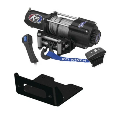 Cabrestante KFI 4500 lb de ancho para Kawasaki 4010 Mule diésel 4x4 2009-2013 (cable de acero) Foto 1 de 4