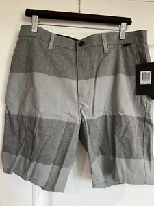Nuevo con etiquetas Pantalones Cortos Para Hombre 34 Hurley Walk Gris Rayas Informales Frente Plano Chino Bloque de Color - Imagen 1 de 10