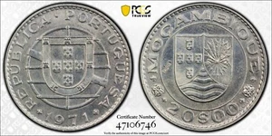 MOZAMBIQUE 1971 20 Esc., PCGS SP66 (PROVA) KM-Pr60 - Picture 1 of 2