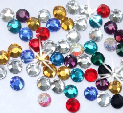 Machine cut Hotfix Flat Back Iron on / Glue on Rhinestones Diamante Glass Beads