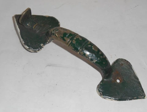 Antique cast iron Door handle with thumb latch Spade Ends 10 Inch long Large Cover