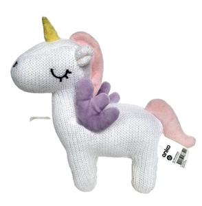 Kmart Anko Alicorn Plush Pegasus Unicorn 8" Woven White Knit 20cm Soft Toy 2020 - Picture 1 of 7