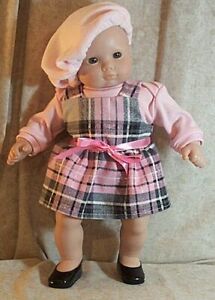 Doll Clothes Baby Bitty Handmade4 American Girl 15"in Jumper TShirt Beret' Pink