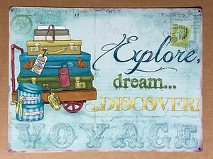 Explore Dream Discover Voyage - Blechschild aus Metall - Bild 1 von 1