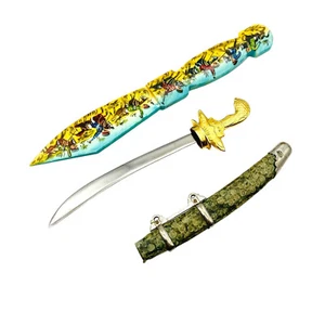 2 piezas daga decorativa, cuchillos de hoja fija, total 5 pulgadas y 6 pulgadas, con funda - Imagen 1 de 5
