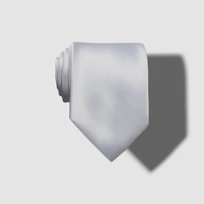 $55 Corbata Perry Ellis Para Hombre Blanca Satén Clásica Estrecha Cuello 56 x 3.125 Foto 1 de 2