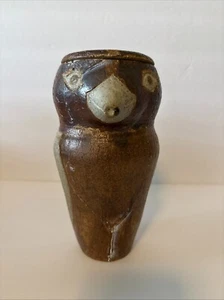 Unique Pottery Bird Canister w/Lid Signed 8" Tall - Picture 1 of 10