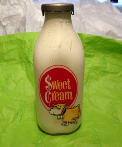 RARE usa Vintage MCM SWEET CREAM BANK Sealed-Nu one quart liquid milk bottle toy - Picture 1 of 15