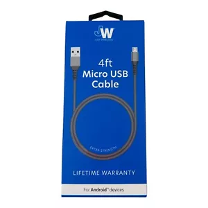 Just Cavo Micro USB Wireless 4ft Cavo di Ricarica per Dispositivi Android -Scatola Sigillata - Foto 1 di 8