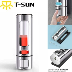 Dispensador de desinfectante dispensador de jabón montaje en pared dispensador 400 ml plata - Imagen 1 de 9