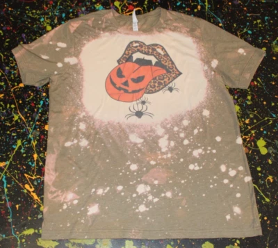 Camisa Larga Rolling Stones Leopardo Manchas Labios Jack O' Linterna Lengua Para Mujer XL Foto 1 de 4