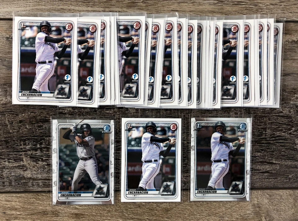 Jerar Encarnacion Lot of (32) 2020 Bowman #BFE-96 1st Edition Marlins +3 Extras - Image 1 of 4