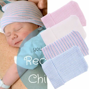 Newborn Baby Boy Girl Hospital Hat Toddler Infant Striped Cap Warm Unisex Beanie - Picture 1 of 7