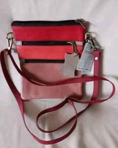 Kleine Soruka einzigartige handgefertigte rosa Farben 100 % Leder Schultertasche - Bild 1 von 5