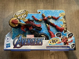 Marvel Bend and Flex - Flex Rider Iron Man y motocicleta 2 en 1 juguete totalmente nuevo - Imagen 1 de 4