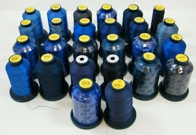 (26) ROBINSON - ANTON RA EMBROIDERY THREAD 5500 YDS RAYON SHADES OF DARK BLUES - Image 1 of 4