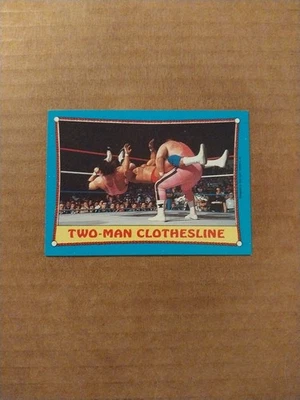 1987 Topps WWF WWE Jim Anvil Neidhart Bret Hart Two-Man Tendedero 22 RINGSIDE Foto 1 de 2