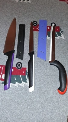 3x Tupperware Ergonomic Messer Set Kochmesser,Brot,  Filetiermesser, universal - Bild 1 von 2