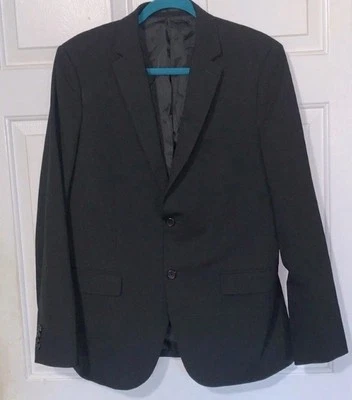 THEORY Wellar Black Virgin Wool Notched Collar 2 Button Suit Coat Blazer 40R - Image 1 of 4