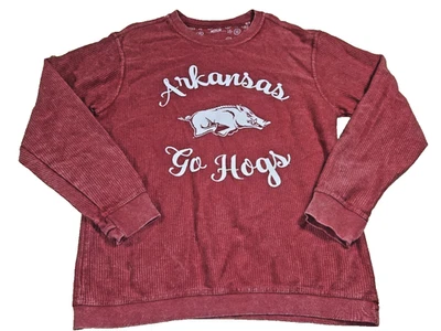 Suéter para mujer Arkansas Razorbacks mediano acanalado agujero de pulgar manga larga Foto 1 de 4