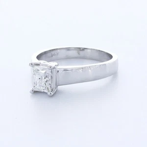 1.5 CT LAB-CREATED DIAMOND E/VVS1 PRINCESS 14K WHITE GOLD CLASSIC SOLITAIRE RING - Picture 1 of 3