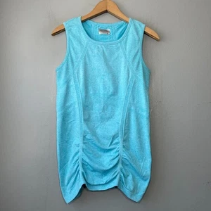Athleta Ruched Breathe Tank Top Size Medium Heather Blue Active Workout Yoga - Picture 1 of 8