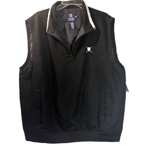 ~Size XL~NEW!! CHAPS Golf Black Mens Lightweight Pull-on Sleeveless Vest 1/4 Zip - Picture 1 of 6