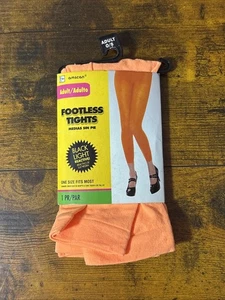 Amscan Footless Tights -Black Light Reactive - Adult Party Accessory-OSFM-Orange - Picture 1 of 2