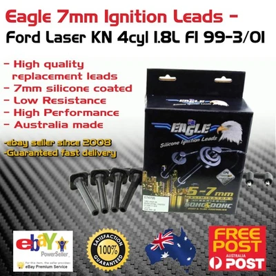 EAGLE 7mm 4cyl Ignition Leads Kit Fits Ford Laser KN 1.8L FI 99-3/01 - image 1 of 3