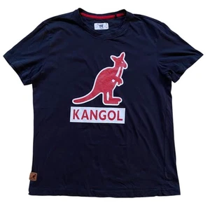 Camiseta negra con logotipo de algodón totalmente peinado Kangol para hombre talla mediana K900 - Imagen 1 de 5
