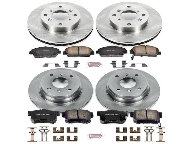 Kit de pastillas de freno y rotor delanteras y traseras para 92-96 Honda Prelude S Si 4WS BK44T3 Foto 1 de 1