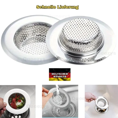 Abflusssieb Edelstahl Abfluss Waschbecken Spülbecken Haarsieb Dusche Sieb Becken - Bild 1 von 4